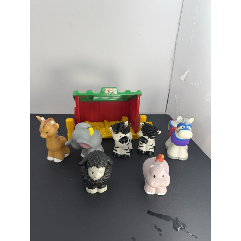 Vintage Fisher Price Little People Zoo Animals Lot 12 Zebra Elephant Giraffe
